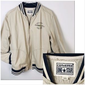 Converse khaki jacket with ribbing